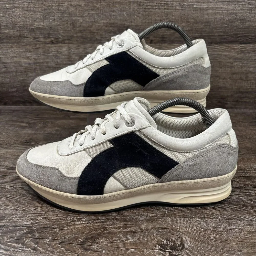 Salvatore Ferragamo Cassina Low Shoes Men's 8.5 EE Leather Suede Sneakers Italy